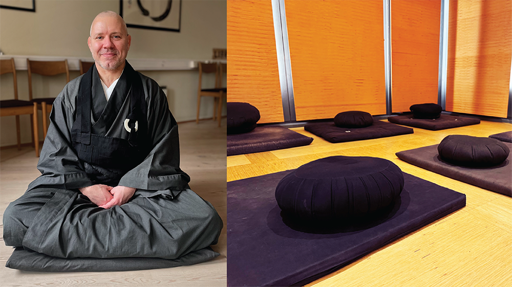 Buddhist som sitter i lotus stilling. 